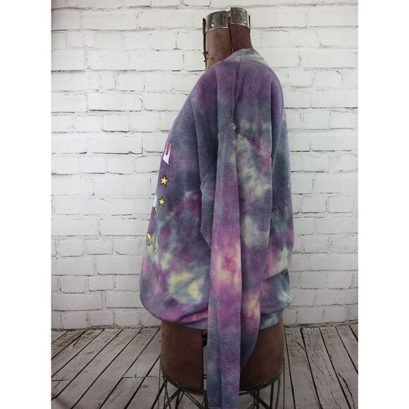 Rock & Roll World Tour Repurposed Tie Dyed Sweatshirt NEW L/XL - Picture 4 of 6
